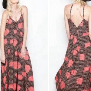 Anthropologie Black and Red Patterned Dress